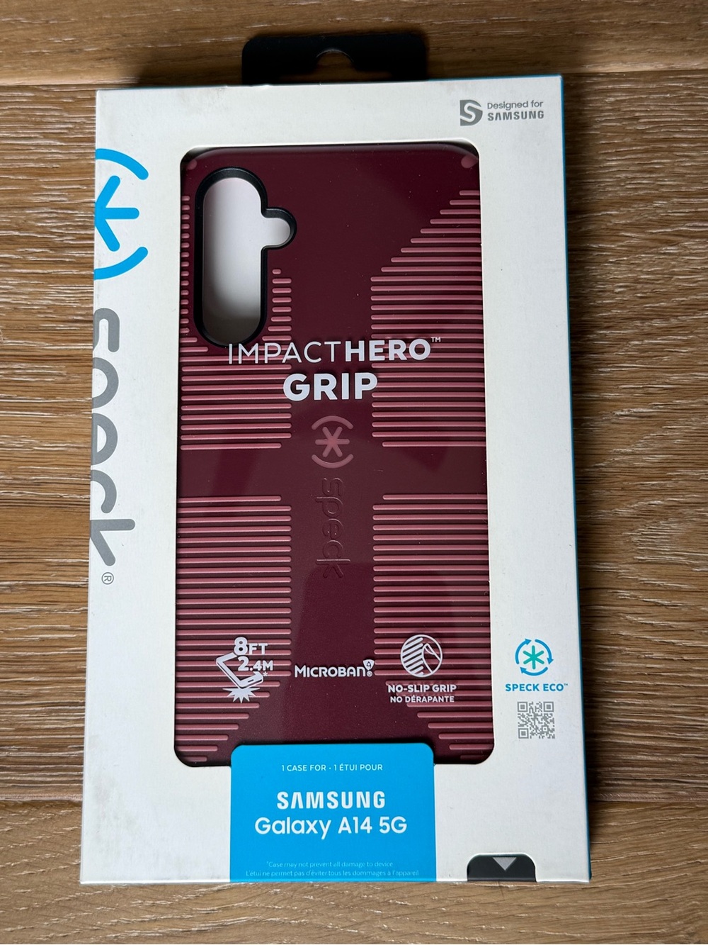 New Speck ImpactHero Grip Phone Case for Samsung Galaxy A14 5G - Burgundy red